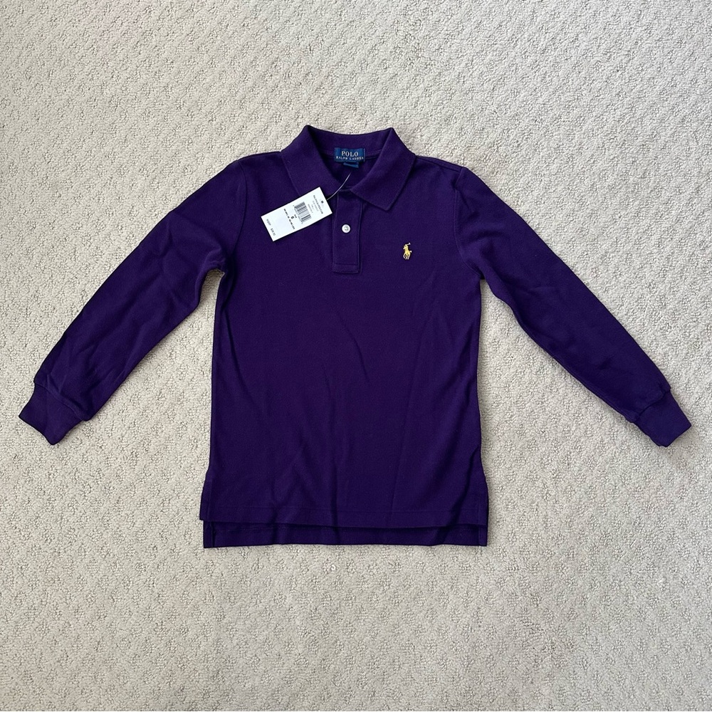 POLO Long Sleeve Shirt Purple Youth  Size 6
